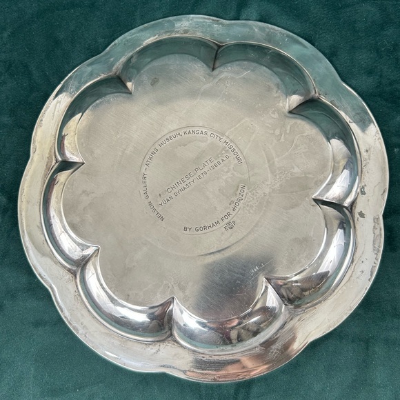 Silver Plated Chinese Plate Nelson Gallery Atkins Museum Yuan Dynasty - Picture 4 of 8